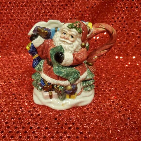 Vintage Fitz & Floyd Omnibus Toyland Santa Sugar/Creamer Figurine Set Christmas - Picture 9 of 10